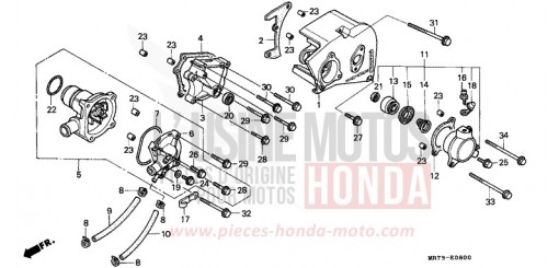 PANNEAU CARTER-MOTEUR G./ POMPE A EAU VFR750RJ de 1988